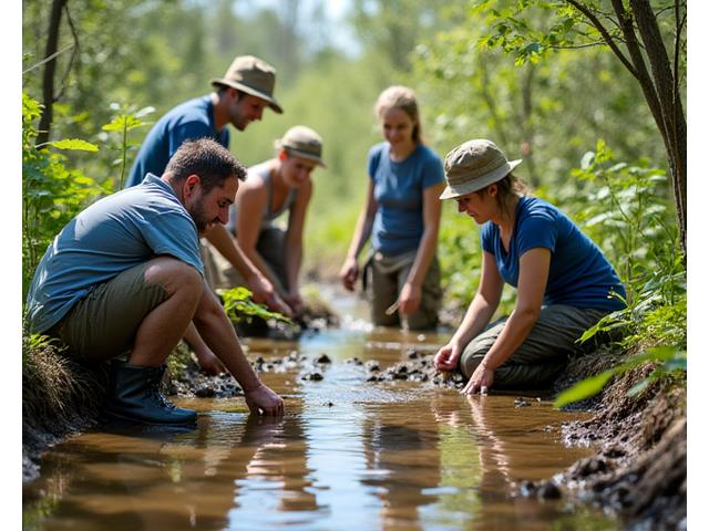 Guests participating in regenerative habitat restoration